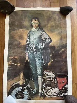 Vintage Motorcycle Poster Blue Boy With A Gentle Assist Bob Reisner 1968 17x24 • $12.98