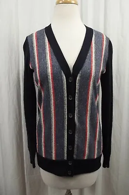 J. Crew Womens XXS XX-Small Cardigan Sweater With Cashmere And Wool Red Navy • $14.50