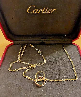 1 CARTIER 18ct White Yellow Rose Gold Trinity Necklace 18K Chain • $1256.64