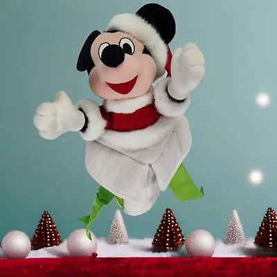 Vintage Disney Mickey Plush Tree Topper Santa Gift Box Christmas Holiday Decor • $39.99