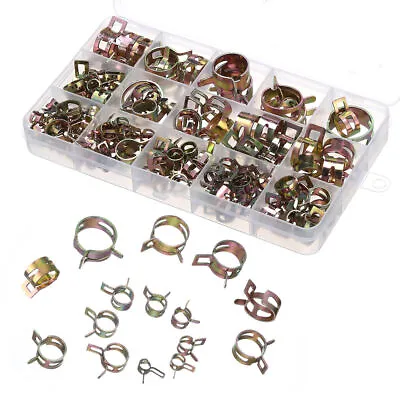 115pc 6-22mm Hose Spring Clamps Fastener Fuel Water Line Pipe Air Tube Clips Kit • $11.39