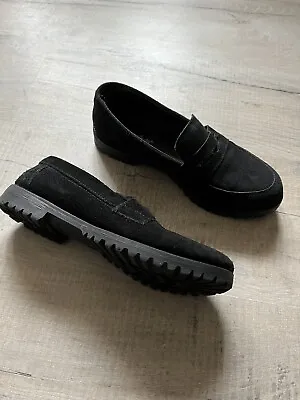 Miss Selfridge Black Suede Style Flat Shoes Size 5 • £5.99