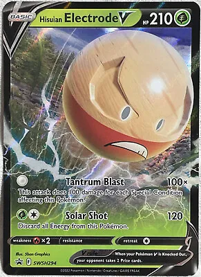 Pokemon TCG - Hisuian Electrode V Black Star Promo SWSH294 **Regular Size Card** • $2.99