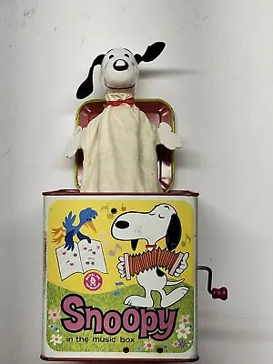 Vintage Mattel 1966 Snoopy In The Music Box-Peanuts Jack In The Box • $62