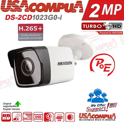 Hikvision 2MP POE IP Bullet H265+ DS-2CD1023G0-I Outdoor Network Camera WDR EXIR • $62.69