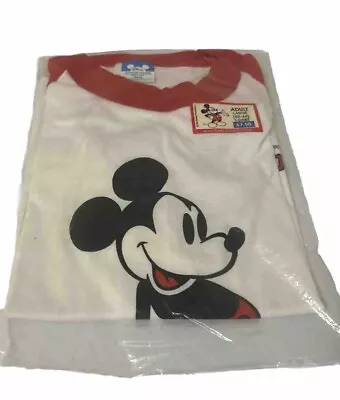 NWT VINTAGE MICKEY MOUSE RINGER SHIRT ADULT LARGE DISNEYLAND New In Packaging • $80