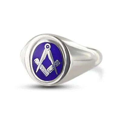 £195.87 • Buy Sterling Silver Craft Square And Compass Masonic Ring- Swivel Head Hallmarked
