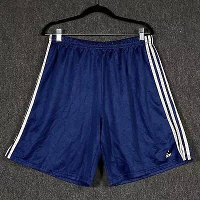 Adidas Mens XL Active Shorts Shiny Navy Activewear Basketball Drawstring Vintage • $36