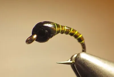 Zebra Midge Flies Olive Brown Trout Flies Fly Fishing Flies Trout Fly #18 • $12.95