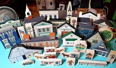 The Cat's Meow Village 40 Pc Lot Buildings Trees Carriages Christmas Churches • $35