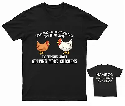 £14.95 • Buy In My Head Getting More Chickens  T-Shirt Chicken Lover Farmer Farming T-Shirt