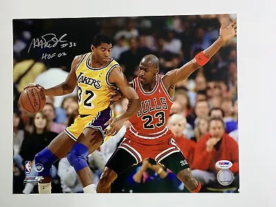 Magic Johnson Autographed 11x14 Photo Los Angeles Lakers Michael Jordan PSA ITP • $224.99