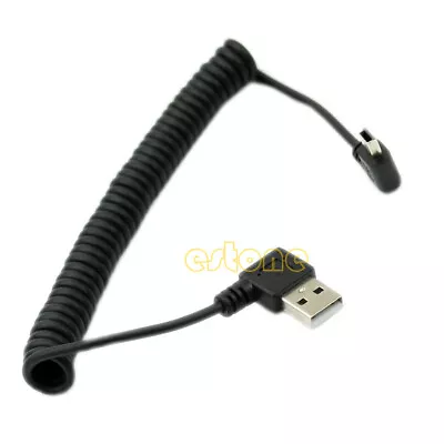 Spring Retractable MINI USB 2.0 Cable 90 Degree Right Angled USB 2.0 5 Pin Data • $6.89