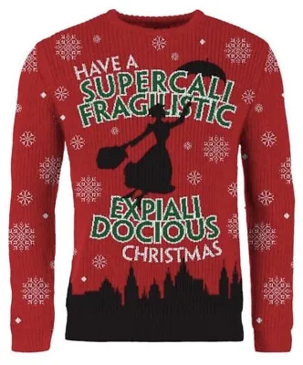 XL 44  Inch Chest Mary Poppins Returns Ugly Christmas Jumper Sweater Xmas • £34.99