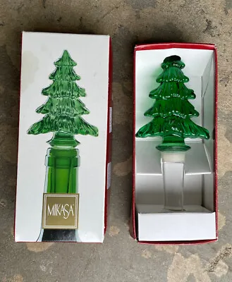 Mikasa Holiday Time Green Wine Bottle Stopper Christmas • £9.64