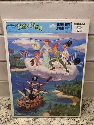 VINTAGE Disneys Classic Peter Pan Lost Boys Frame Tray Puzzle Golden 12 Pieces • $14.99