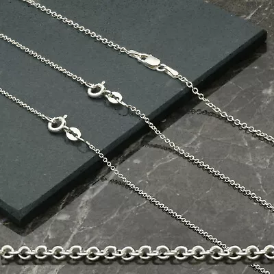 Sterling Silver 12 14 16 18 20 22 24 Inch Trace Link Chain  -  REDUCED TO CLEAR • £5.24