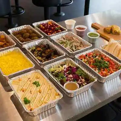 Foil Trays With Lids Catering Food Containers With Lids Takeaway Food Boxes SE • £6.99