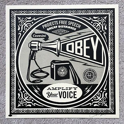 Shepard Fairey Megaphone Signed Print Edition X150 Obey Giant Records • £195