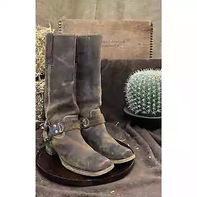 Oak Tree Farms Women - Size 7.5 - Distressed Brown Square Toe Cowboy Boots  • $49