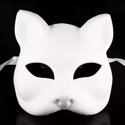 Gato Cat Blank Masquerade Mask - Venetian Cosplay Costume Party DIY Mask W7340 • $14.41