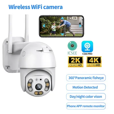 1080P WIFI IP Camera Wireless Outdoor CCTV HD PTZ Smart Home Security IR Camera • £21.79