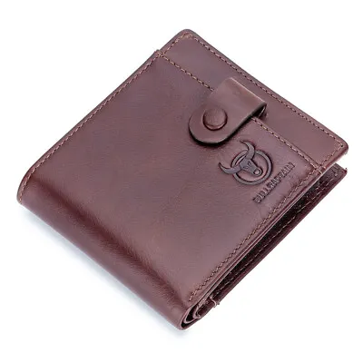 First Layer Cowhide Leather Men's Wallet RFID Multifunctionalmoney Clipcard Case • $22.99