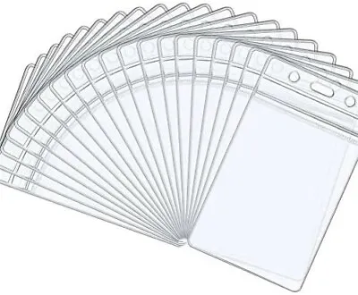£0.01 • Buy 10Pcs Clear Vertical Waterproof Plastic ID Card Bus Pass Holders 65mmx90mm CO