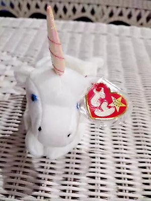 Ty Beanie Baby Unicorn - Mystic - 1993 - snow White - Hang Tags Attached - Good • $6