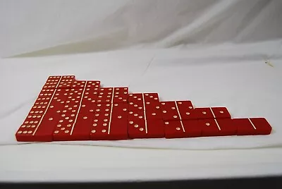 Set Of Loose Puremco Red Marblelike Dominoes Size 1 X 2 X 1/2 • $18