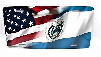 El Salvador American Waving Flag Metal Car License Plate. Salvadoran Bandera • $14.99