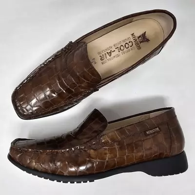 Mephisto Cool-air Brown Croc Print Patent Loafer Womens Size 7.5 Us • $38