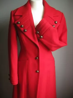 PER UNA M&S COAT 10 Red Wool MILITARY Brass Button SPEZIALE BNWOT New Unworn • $192.71