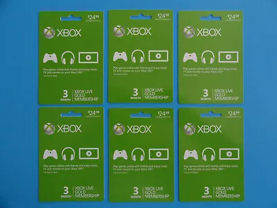 Xbox Live Gold Membership Cards 2012 (6)  - **no Codes - Collectible Only** • £6.17