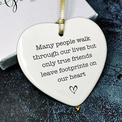 Friendship Plaque Gift For Her Him Best Friends Ceramic Heart Plaque Hanging • £4.99
