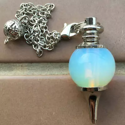 Natural Raw Opalite Quartz Crystal Energy Pendulum Pendant Bead Healing Necklace • $3.18