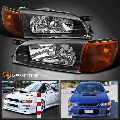 Fits 1995-2001 Subaru Impreza WRX Black Headlights+Signal Corner Lamps 4PC • $104.38