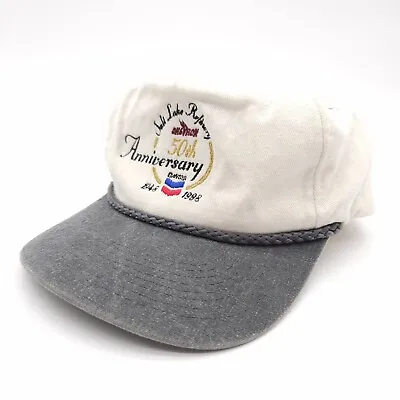 Vintage Chevron Oil Refinery 50th Anniversary Snapback Rope Trucker Hat Cap 1998 • $14.99