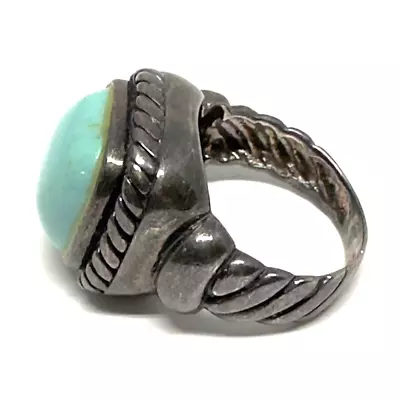 Old Pawn ZUNI Navajo Turquoise Native American Ring Womens Sz 6 Square Dome VTG • $38