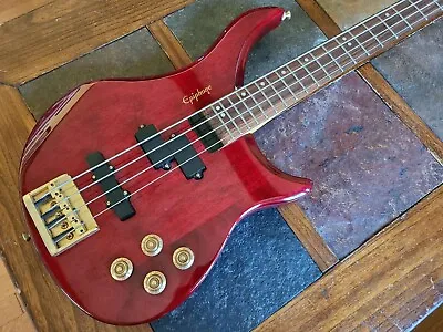 Epiphone EBM-4 Bass MIK 1997 - Transparent Red • $540