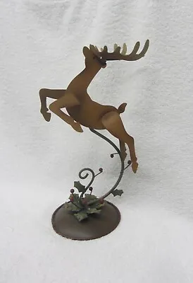 Metal Leaping Jumping DEER Christmas Holiday Decor Stand Candle Holder?? • $9.99
