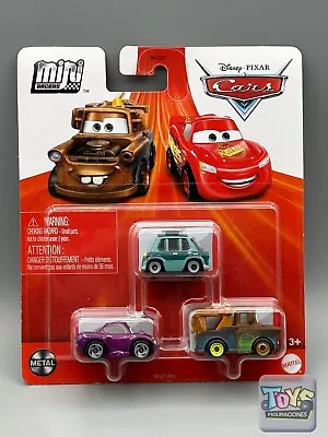 Disney Pixar Cars 2023 Mini Racers 3-Pack Professor Z  Holley Shiftwell Mater • $8.99