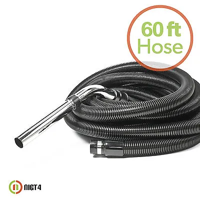 Central Vac Vacuum 60' Foot Crush-Proof Non-Electric Black Hose  • $79.95