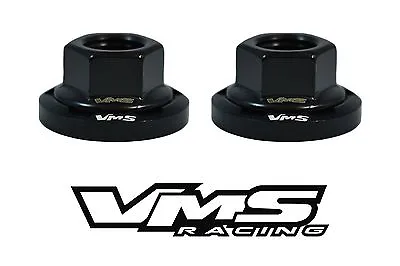 2 Vms Racing Strut Tower Dress Up Black Washers & Flanged Nuts For Mitsubishi • $14.95