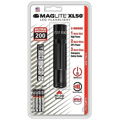 Maglite XL50 LED 3-Cell AAA Flashlight Black • $42