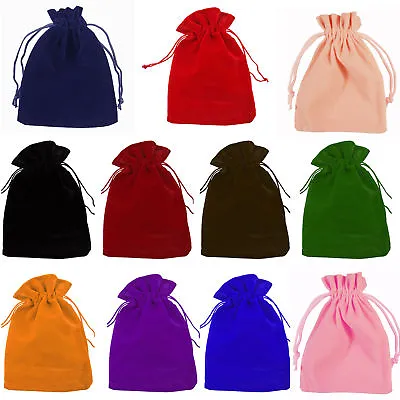 10 20 50 Quality Velvet Jewellery Drawstring Wedding Gift Favour Pouches Bags • £3.27