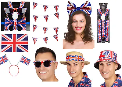 Union Jack Flag British Fancy Dress Accessory Britain King Queen Accessories • £1.99