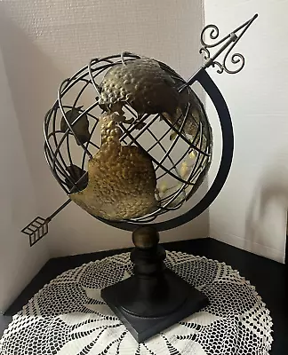 Vintage Celestial Metal Armillary Globe Sphere With 26  Arrow • $125