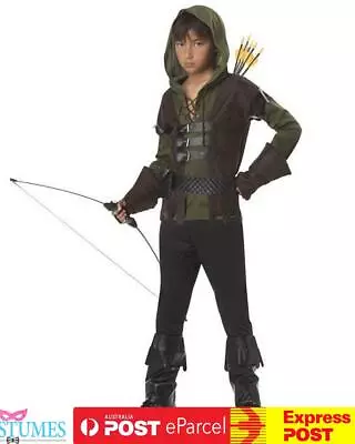 Robin Hood Child Boys Medieval Book Week Halloween Fancy Dress Costume • $51.45