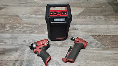 Milwaukee M12 FDGA Angled Die Grinder 12v Impact Driver Bluetooth Radio Set • £230